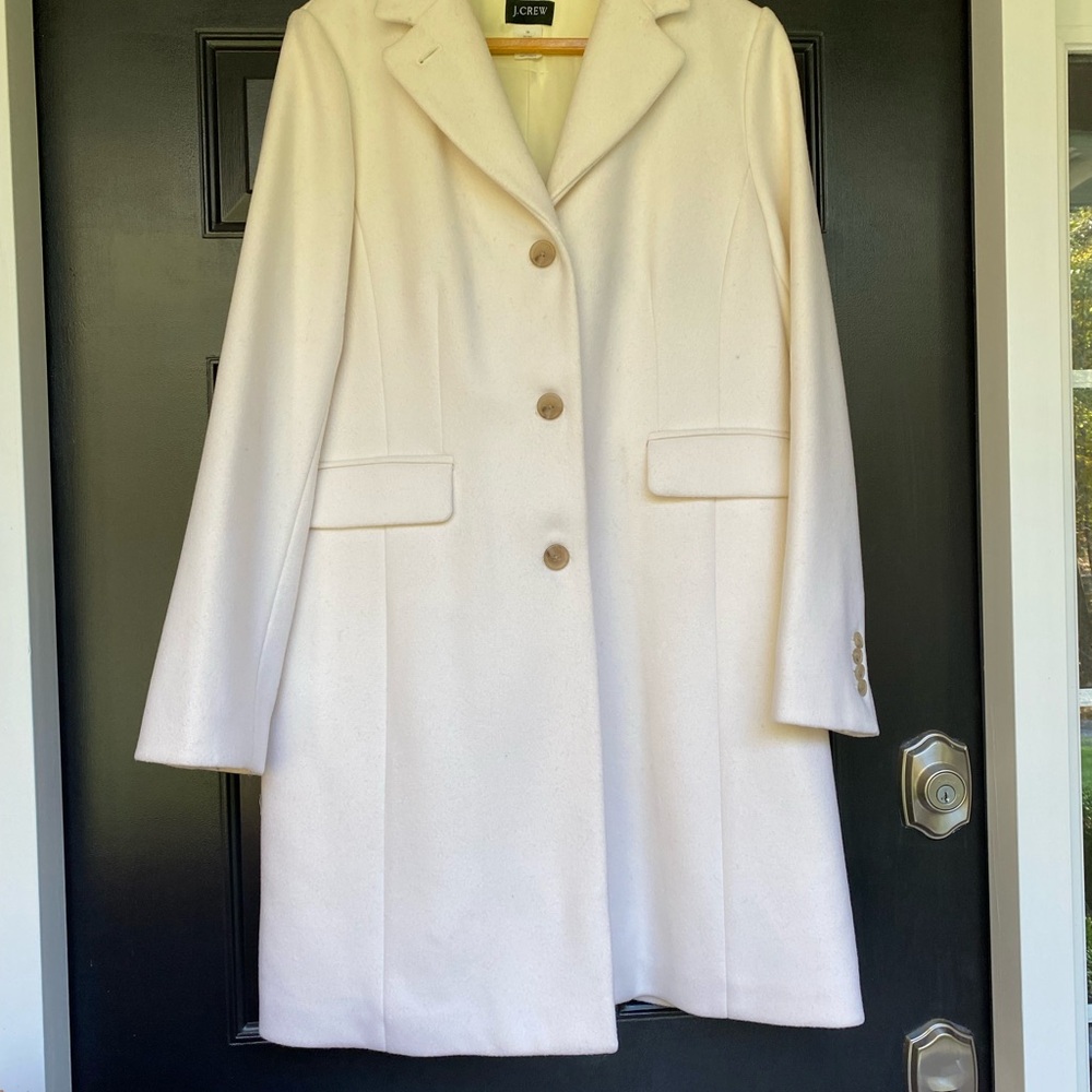 Elegant Cream Women's Wool Coat